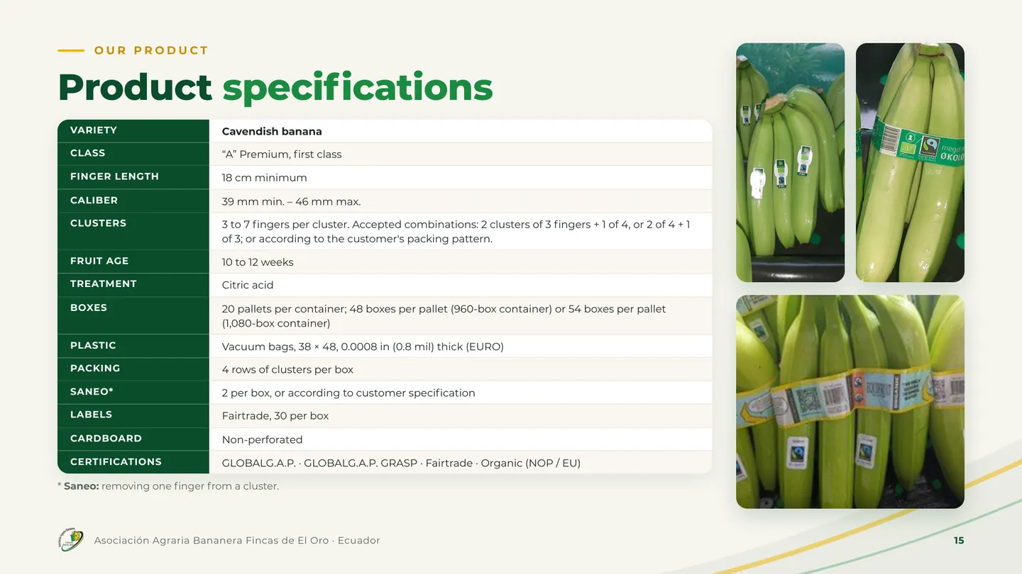 Product specifications